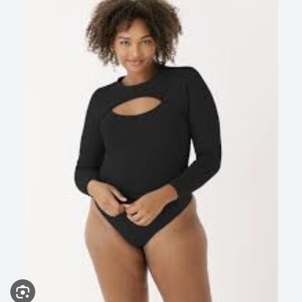 NWT SMASH + TESS Olivia Cut-out Bodysuit Midnight Black
